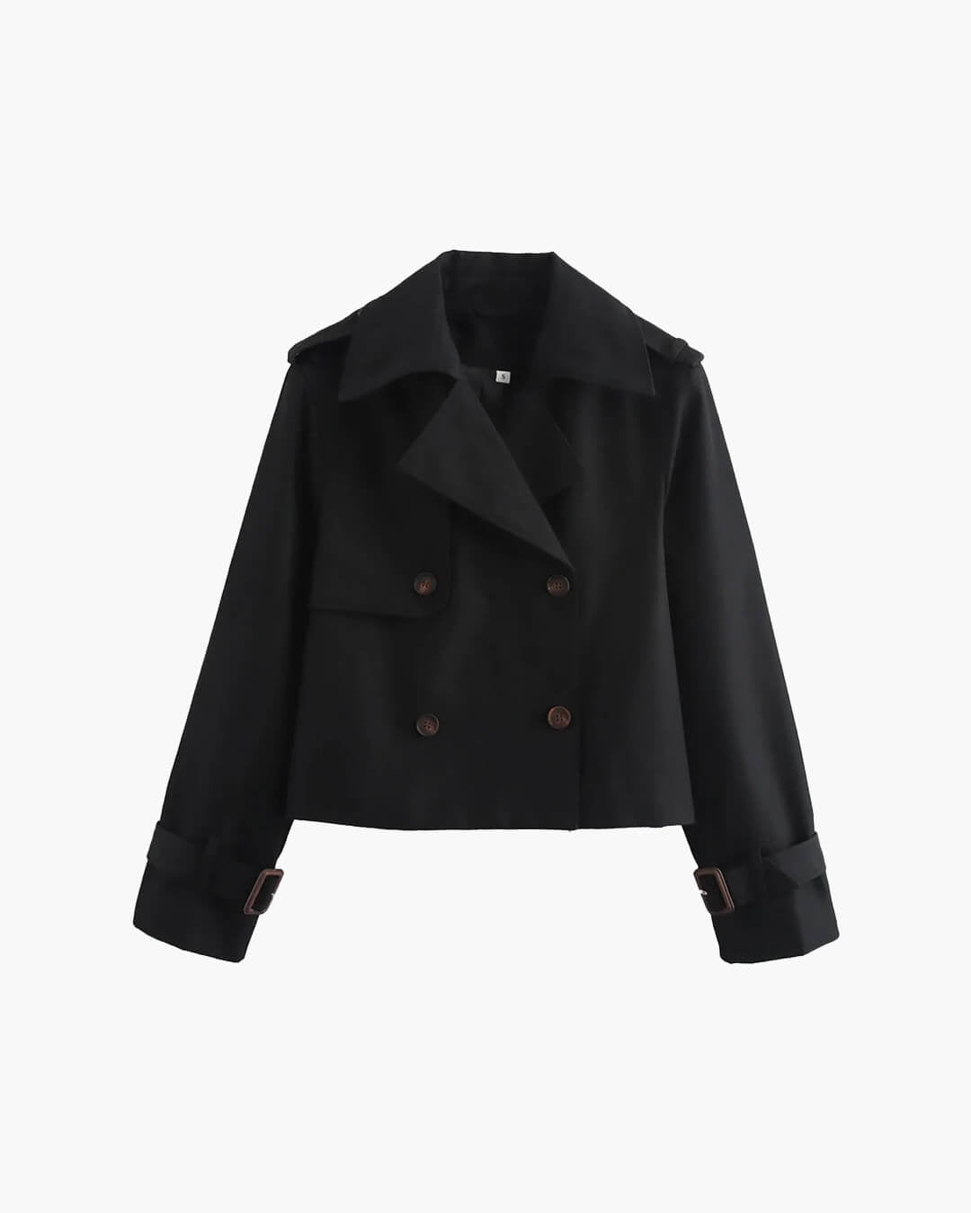 Bellatrix Women's Cropped Trench Coat - Double-Breasted Short Jacket - Image 14