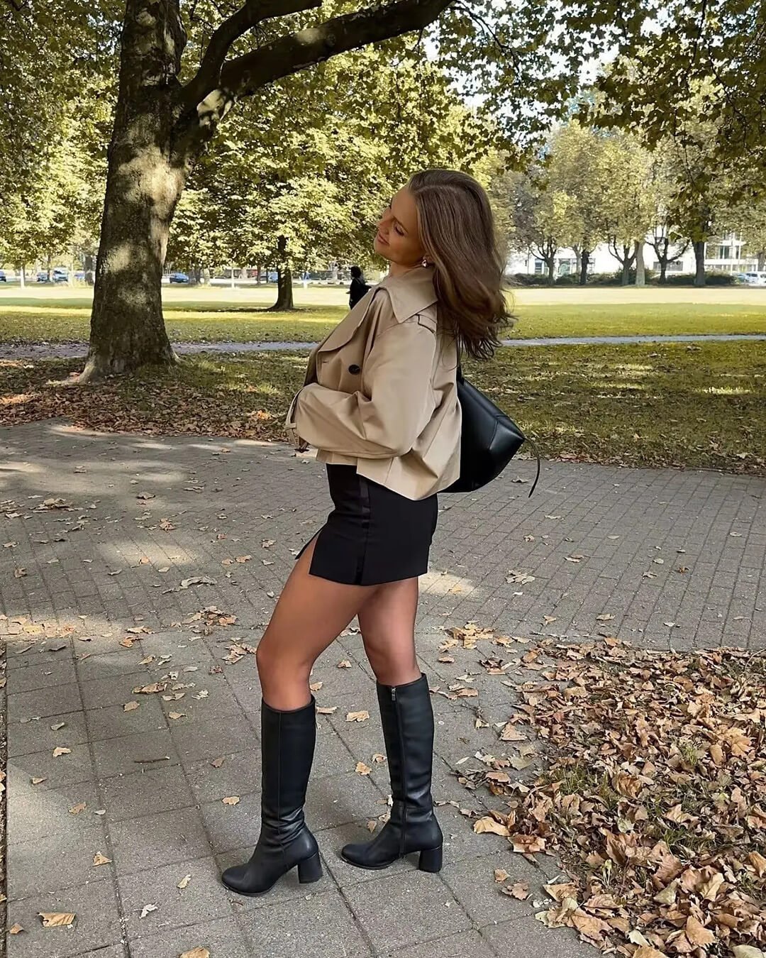 Bellatrix Women's Cropped Trench Coat - Double-Breasted Short Jacket - Image 6