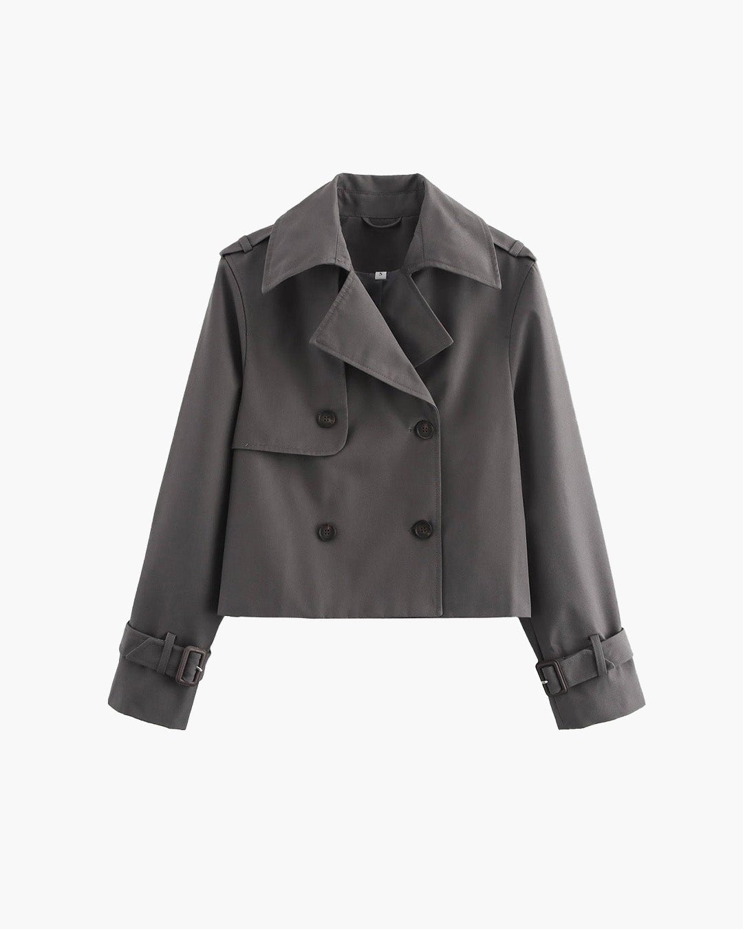 Bellatrix Women's Cropped Trench Coat - Double-Breasted Short Jacket - Image 15