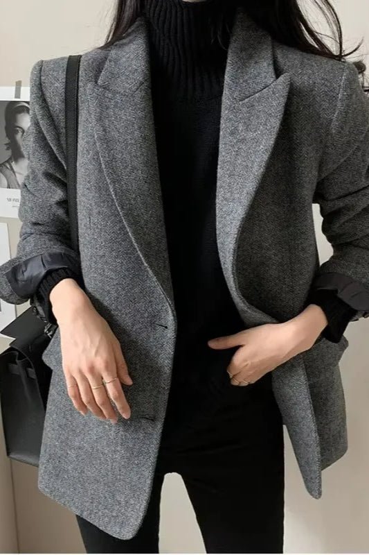 Belle Oversized Blazer Women - Loose Fit Notched Collar Casual Jacket - Image 6