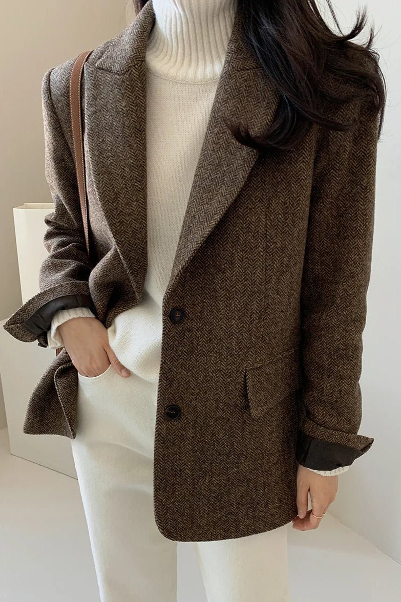 Belle Oversized Blazer Women - Loose Fit Notched Collar Casual Jacket
