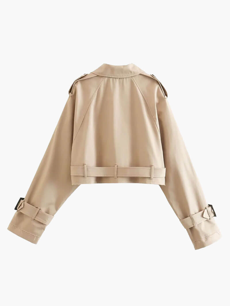 Blair Cropped Trenchcoat - Women's Fall and Winter Outerwear - Image 2