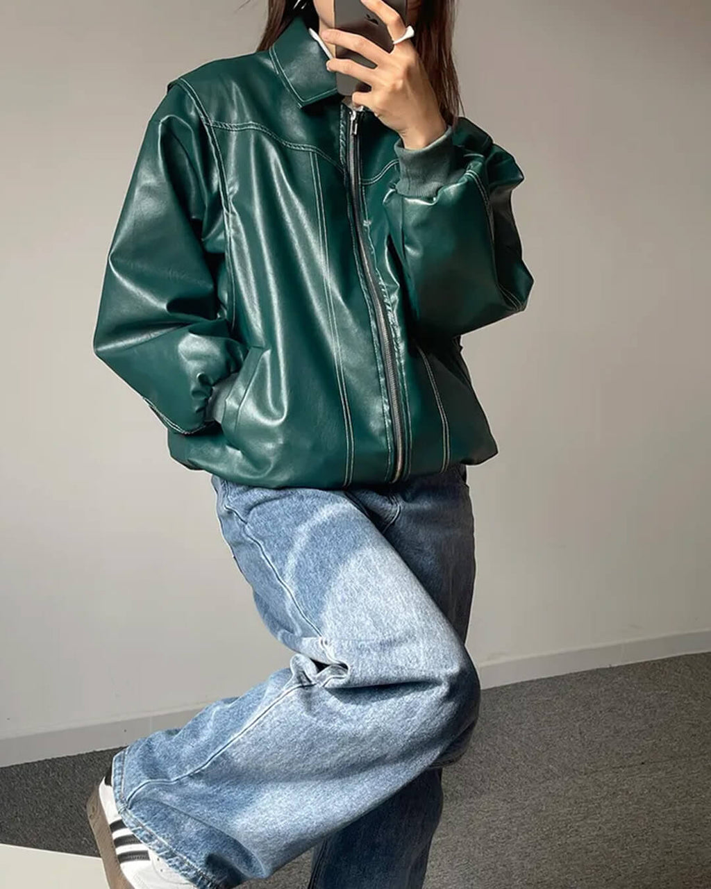 Marina Zip-Up Bomber Jacket - Women's Everyday Outerwear - Image 2