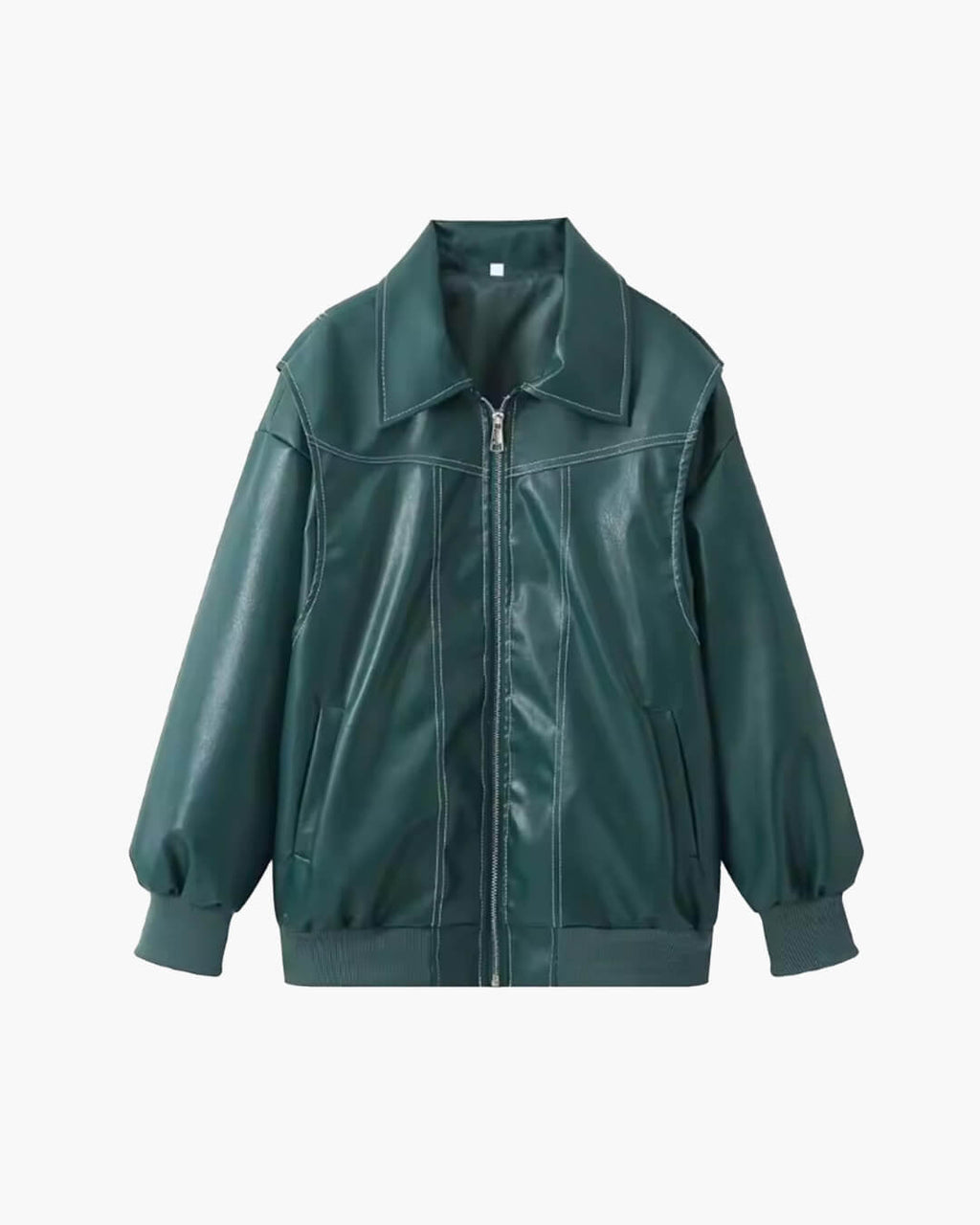 Marina Zip-Up Bomber Jacket - Women's Everyday Outerwear - Image 8