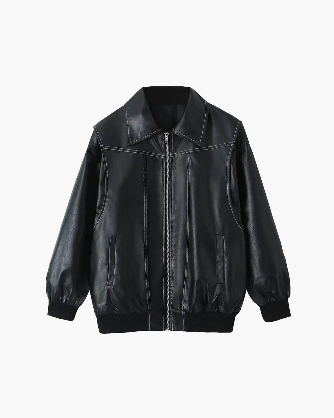 Marina Zip-Up Bomber Jacket - Women's Everyday Outerwear - Image 7