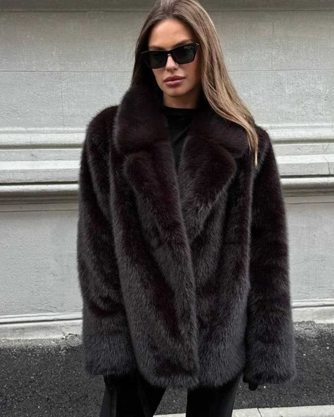 Carissa Faux Fur Coat - Women's Fall and Winter Outerwear - Image 2