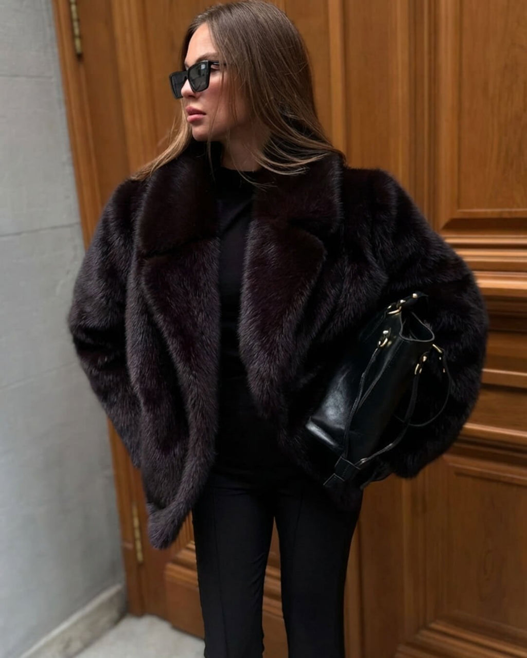 Carissa Faux Fur Coat - Women's Fall and Winter Outerwear - Image 5
