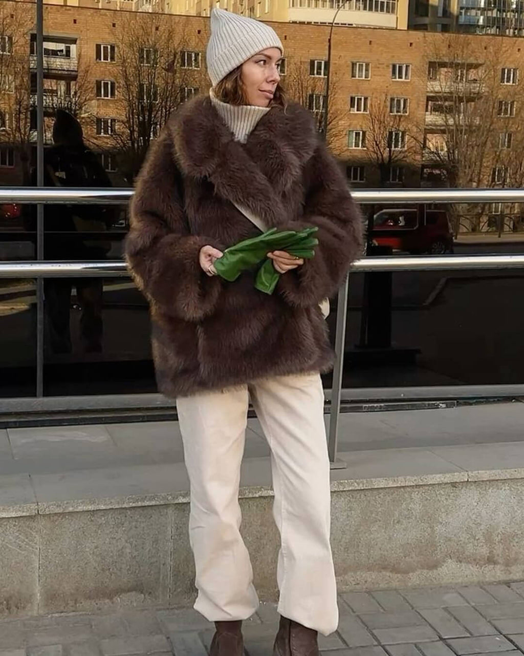 Carissa Faux Fur Coat - Women's Fall and Winter Outerwear - Image 8