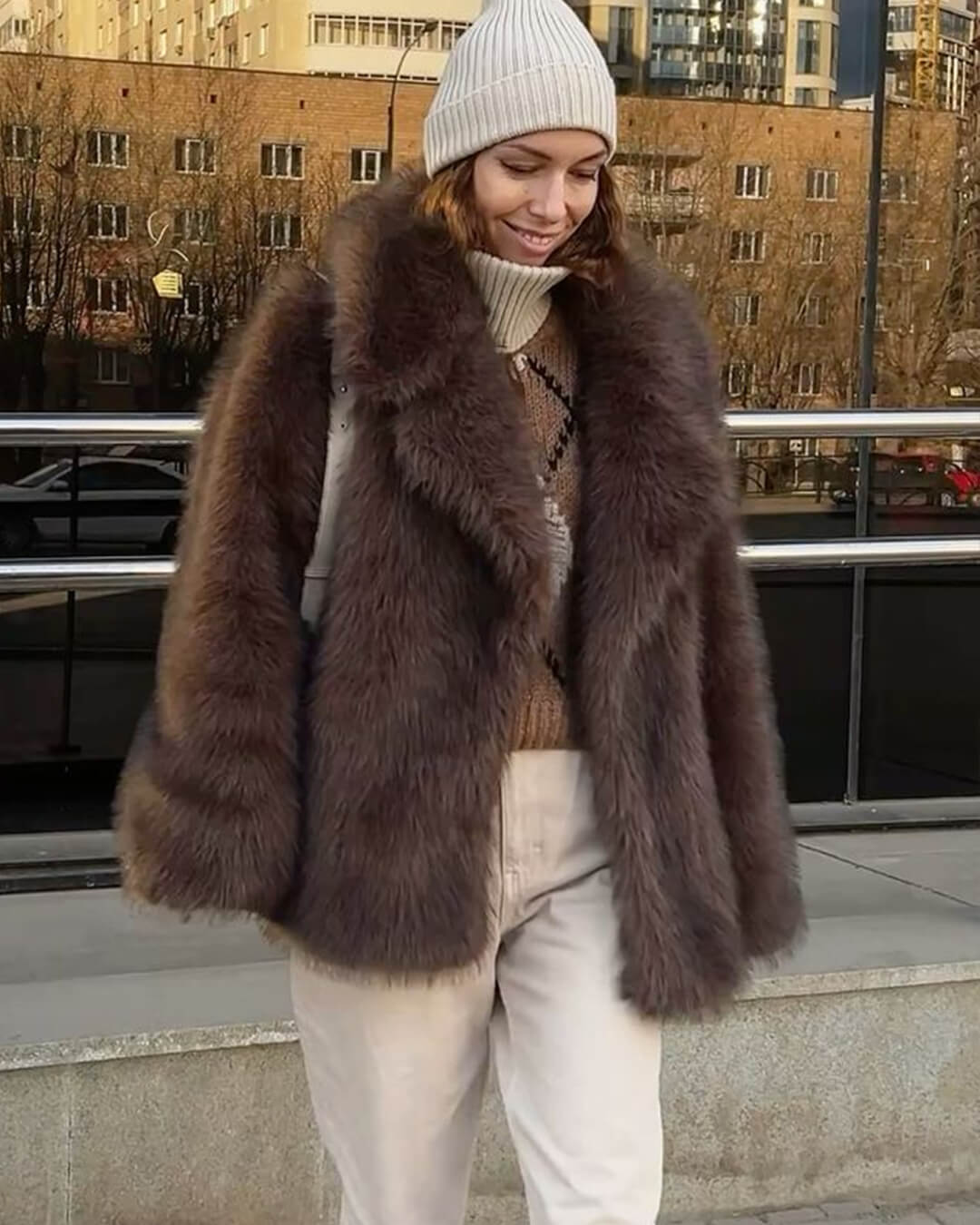 Carissa Faux Fur Coat - Women's Fall and Winter Outerwear - Image 7