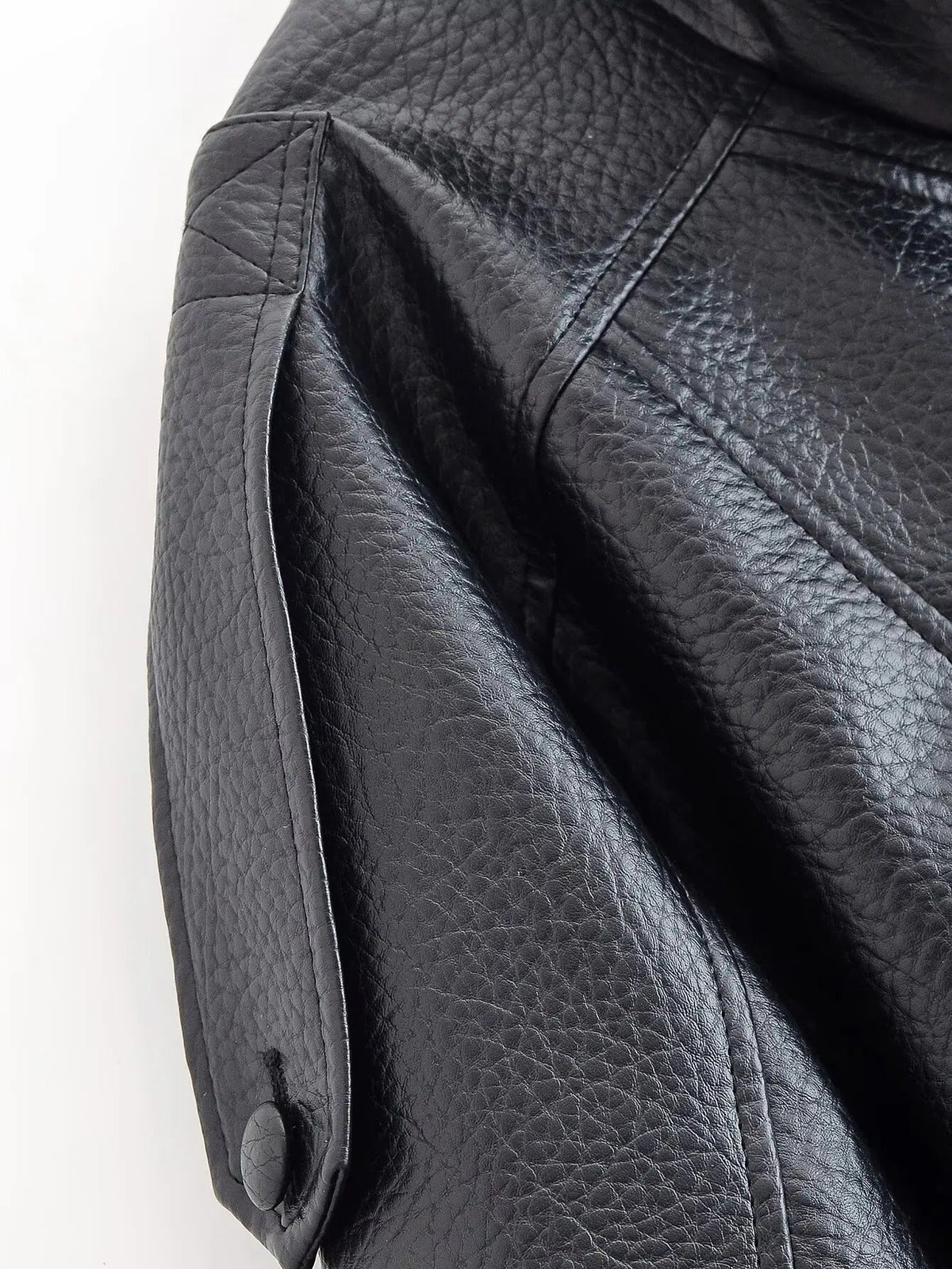 Carla Asymmetrical Leather Jacket - Women's Fall and Winter Outerwear - Image 18