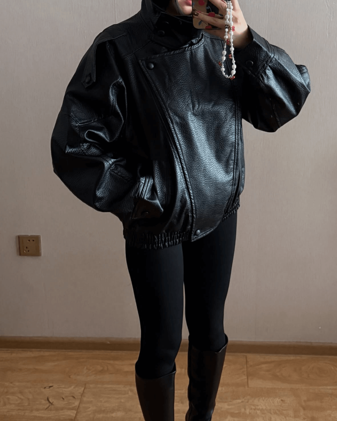 Carla Women's Asymmetrical Faux Leather Jacket - Relaxed Fit Moto Biker Jacket - Image 5