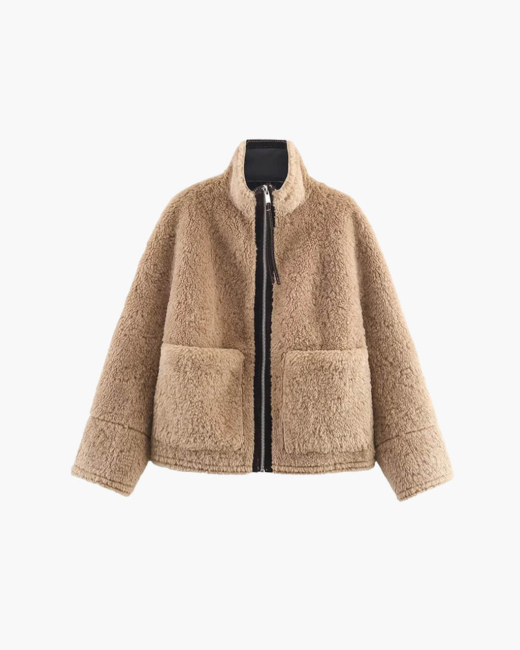 Carol Stand Collar Faux Fur Jacket - Women's Fall and Winter Outerwear