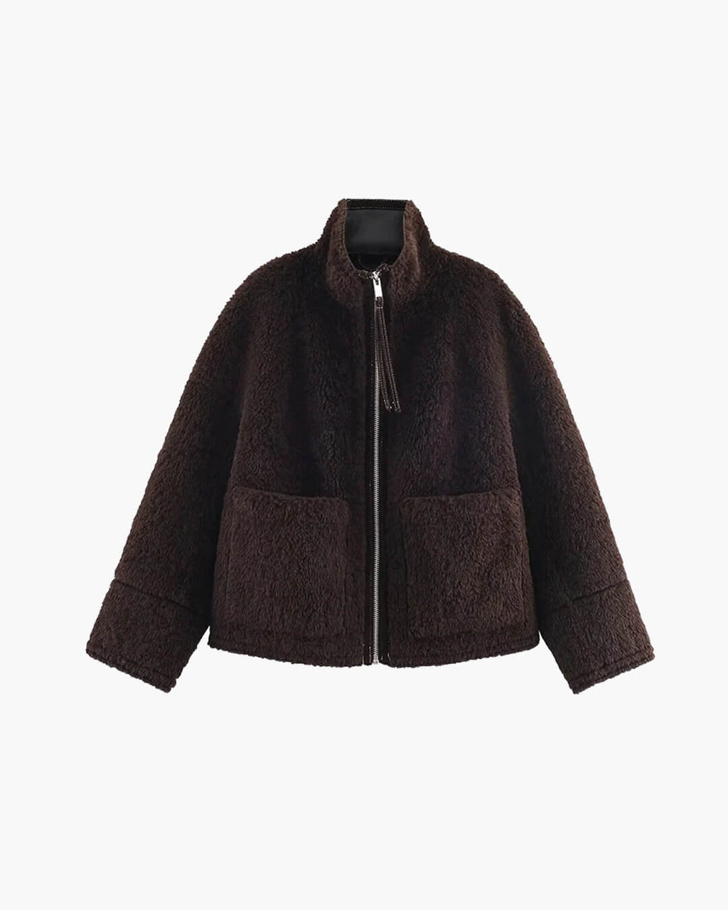 Carol Stand Collar Faux Fur Jacket - Women's Fall and Winter Outerwear - Image 4