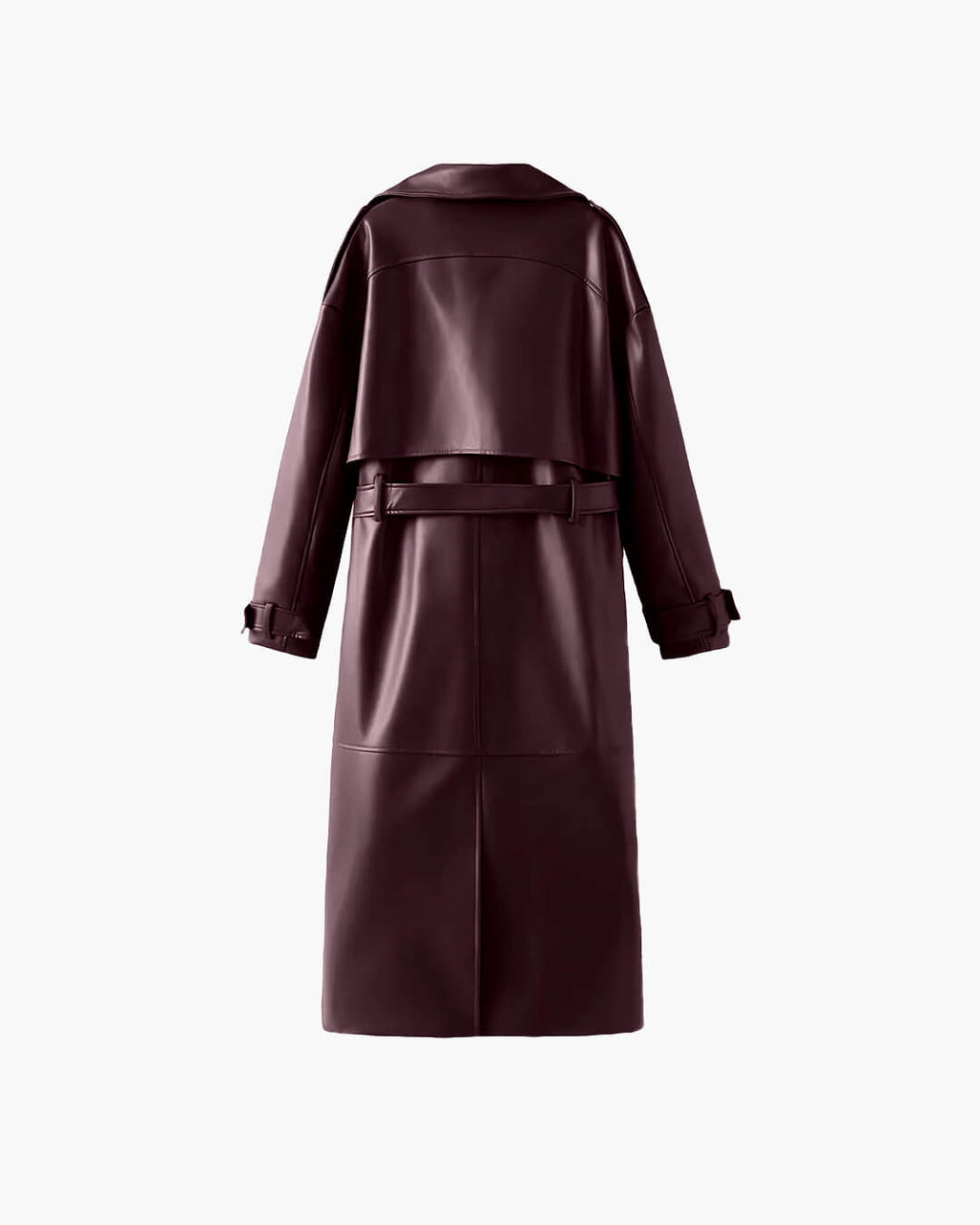 Cassy Faux Leather Maxi Trench Coat - Women's Fall and Winter Outerwear - Image 10
