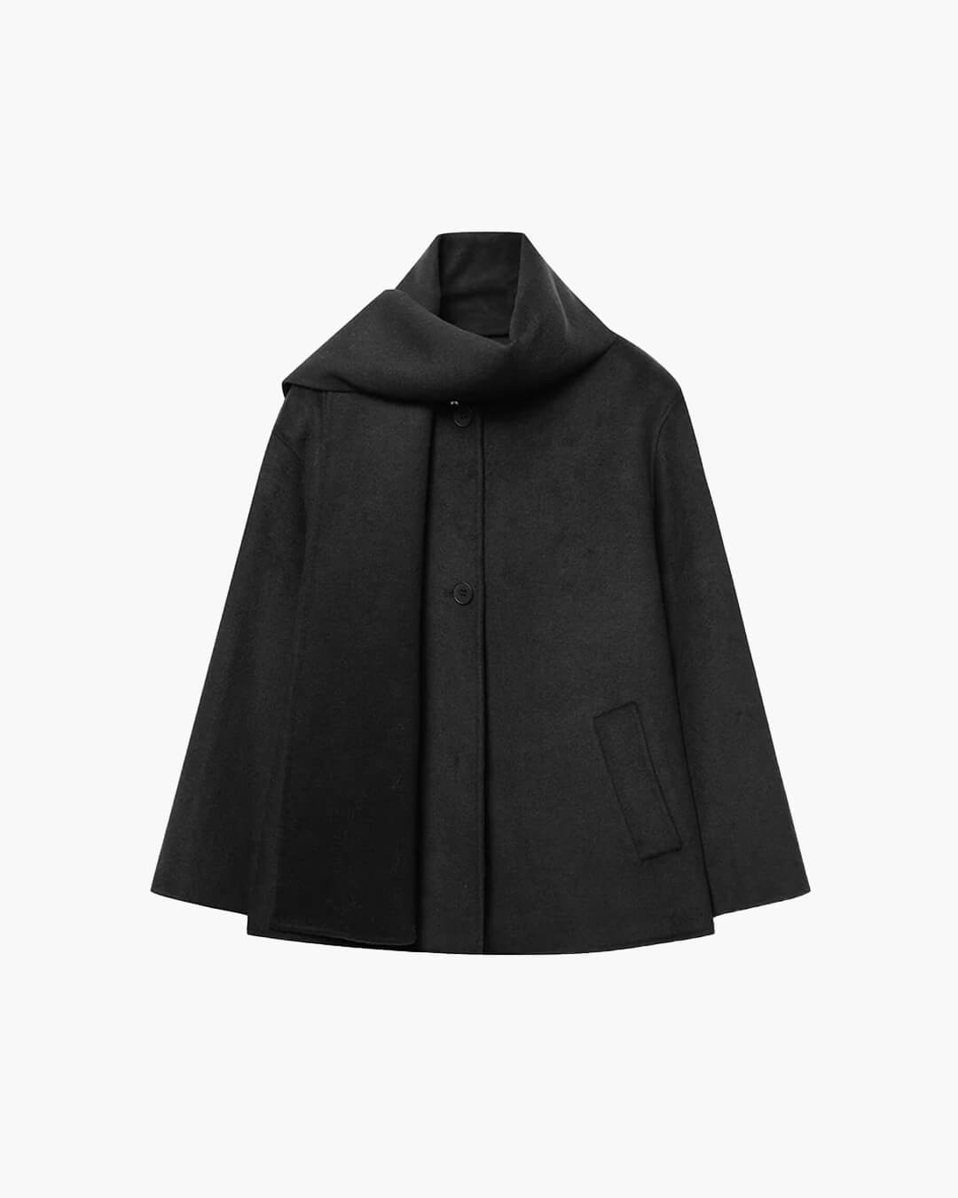 Cecille Coat with Scarf - Women's Fall and Winter Outerwear - Image 9