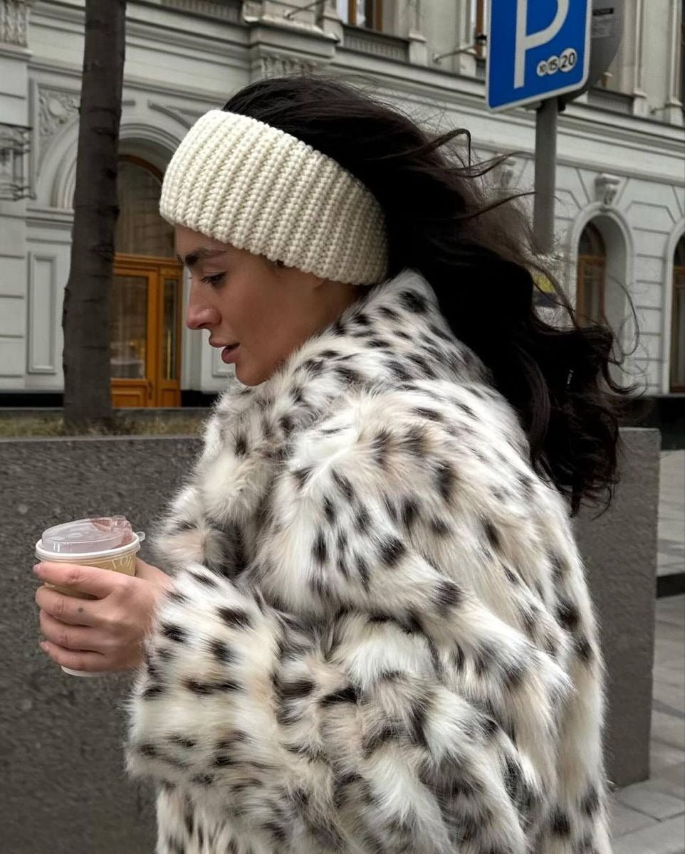 Celeste Leopard Faux Fur Coat - Women's Fall and Winter Outerwear - Image 7