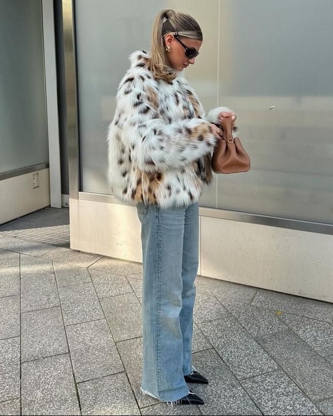 Celeste Leopard Faux Fur Coat - Women's Fall and Winter Outerwear - Image 6