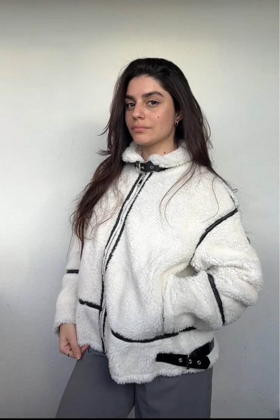 Chantal Boucle Bomber Jacket - Women's Fall and Winter Outerwear - Image 2