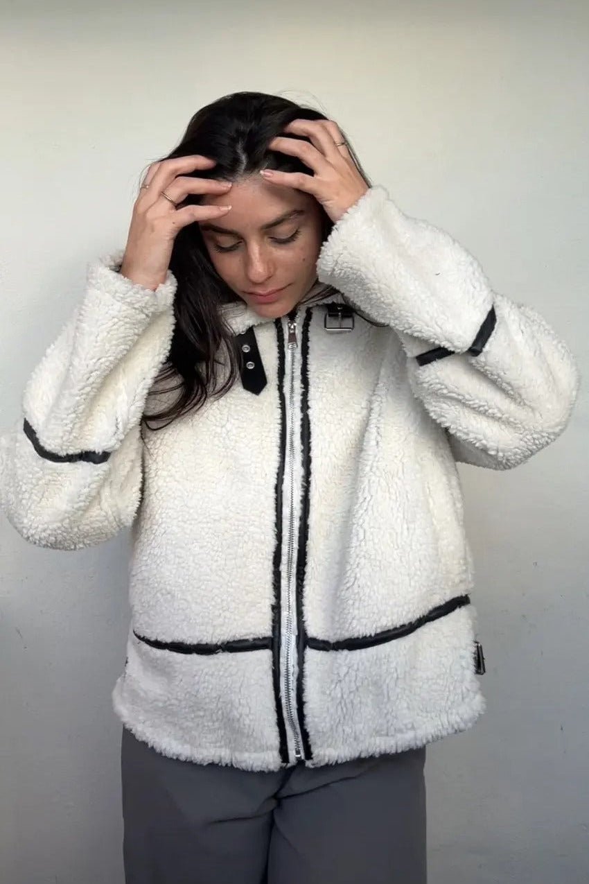 Chantal Boucle Bomber Jacket - Women's Fall and Winter Outerwear - Image 3
