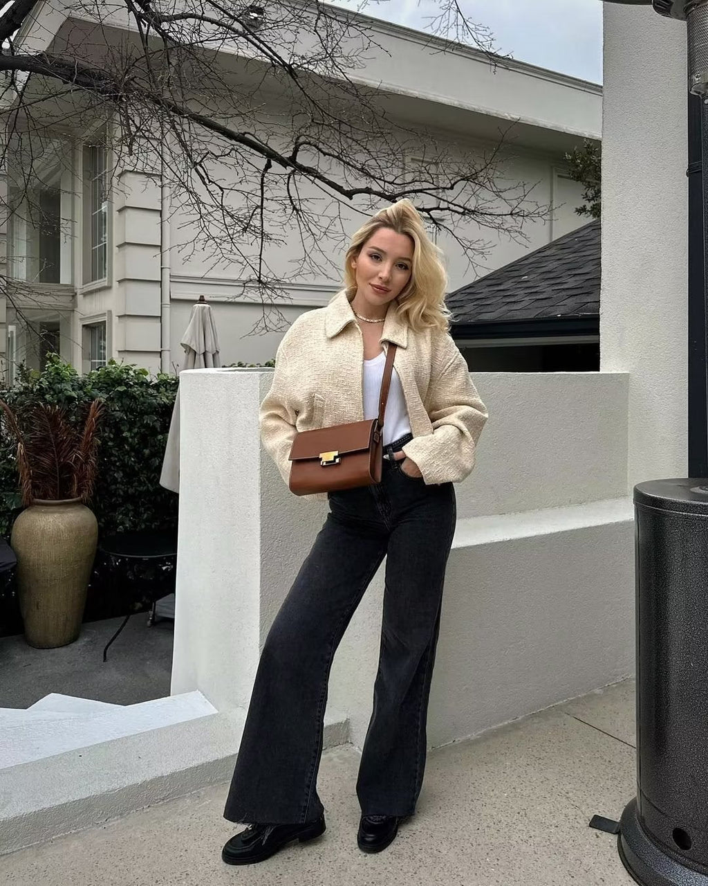 Ciara Collared Boucle Jacket - Women's Fall and Winter Outerwear - Image 2