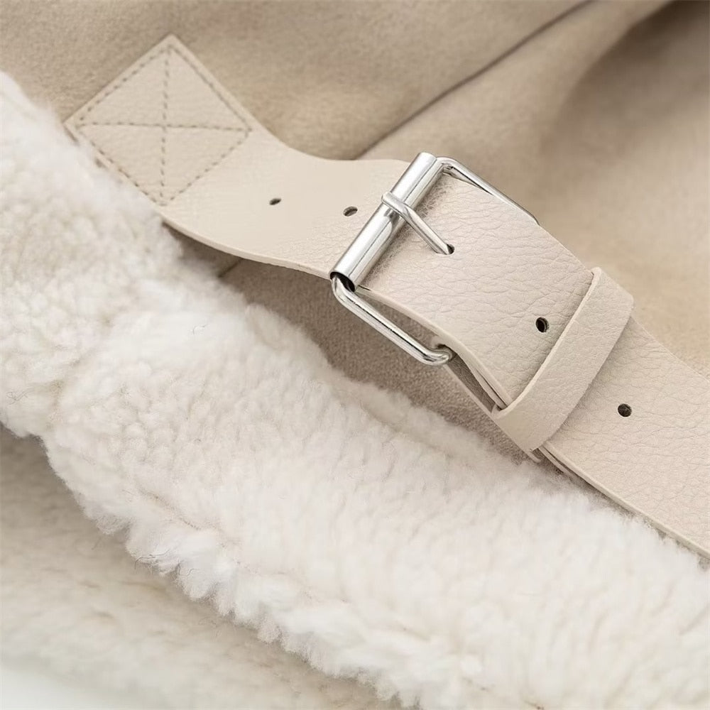 Cindy Suede Faux Fur Jacket - Women's Fall and Winter Outerwear - Image 11