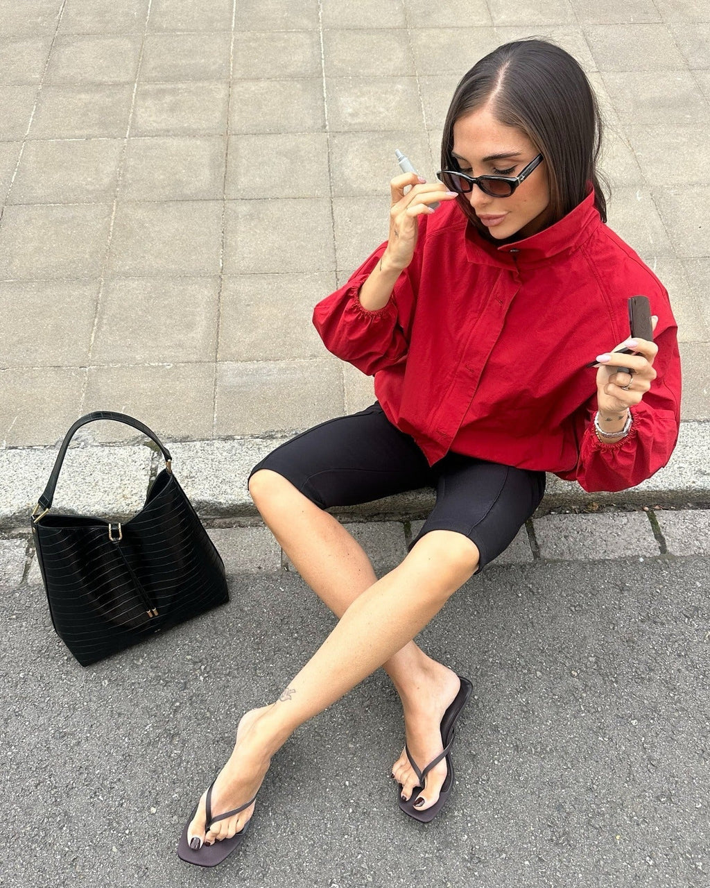 Clara Women's High-Neck Puff Sleeve Bomber Jacket - Tailored Citywear - Image 5