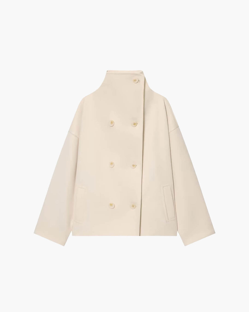 Clarissa Women's Loose Fit Woolen Coat - Stand Collar Casual Autumn Jacket - Image 6