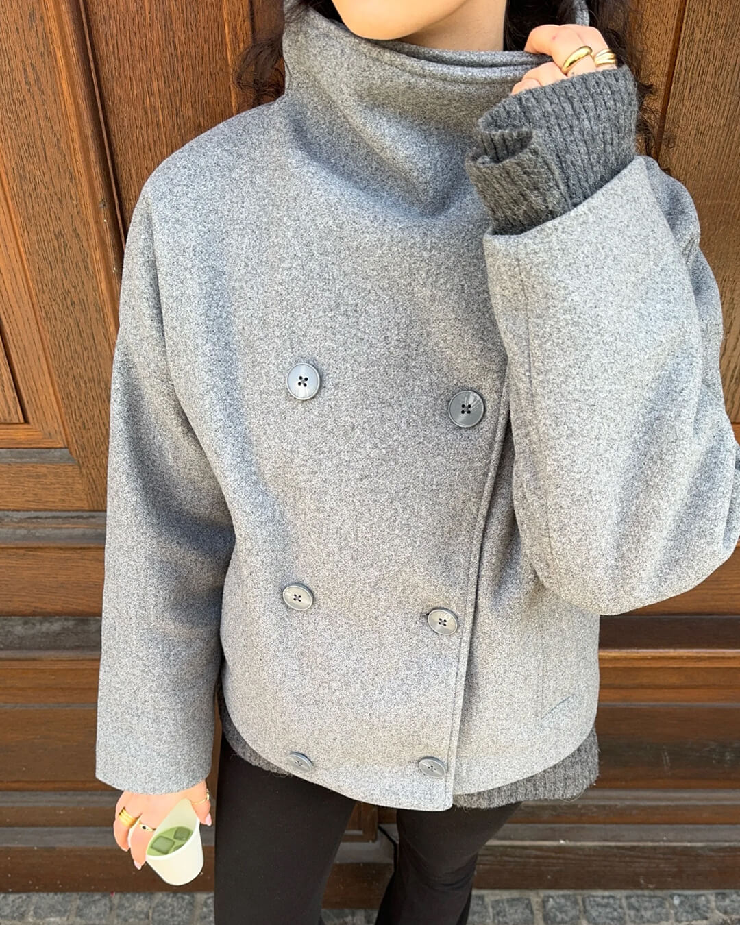 Clarissa Women's Loose Fit Woolen Coat - Stand Collar Casual Autumn Jacket