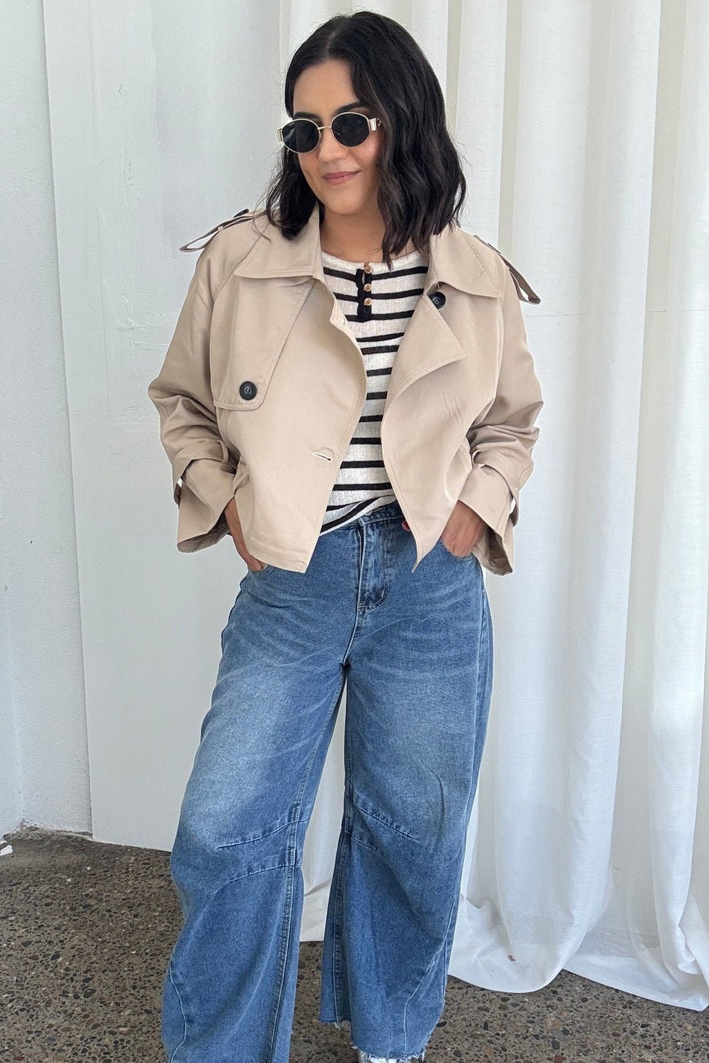 Clarisse Women's Short Trench Coat - Cropped Trench Jacket - Image 9
