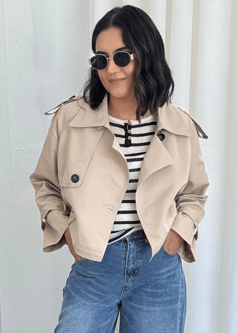 Clarisse Women's Short Trench Coat - Cropped Trench Jacket - Image 8