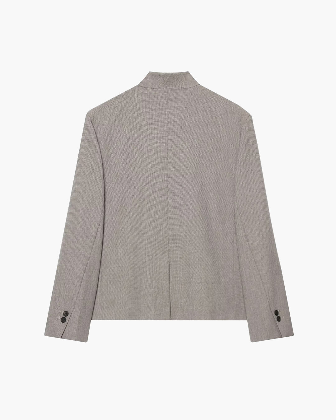 Cleo Women's High Collar Button Front Blazer - Spring Travel Jacket, Stone Gray - Image 5