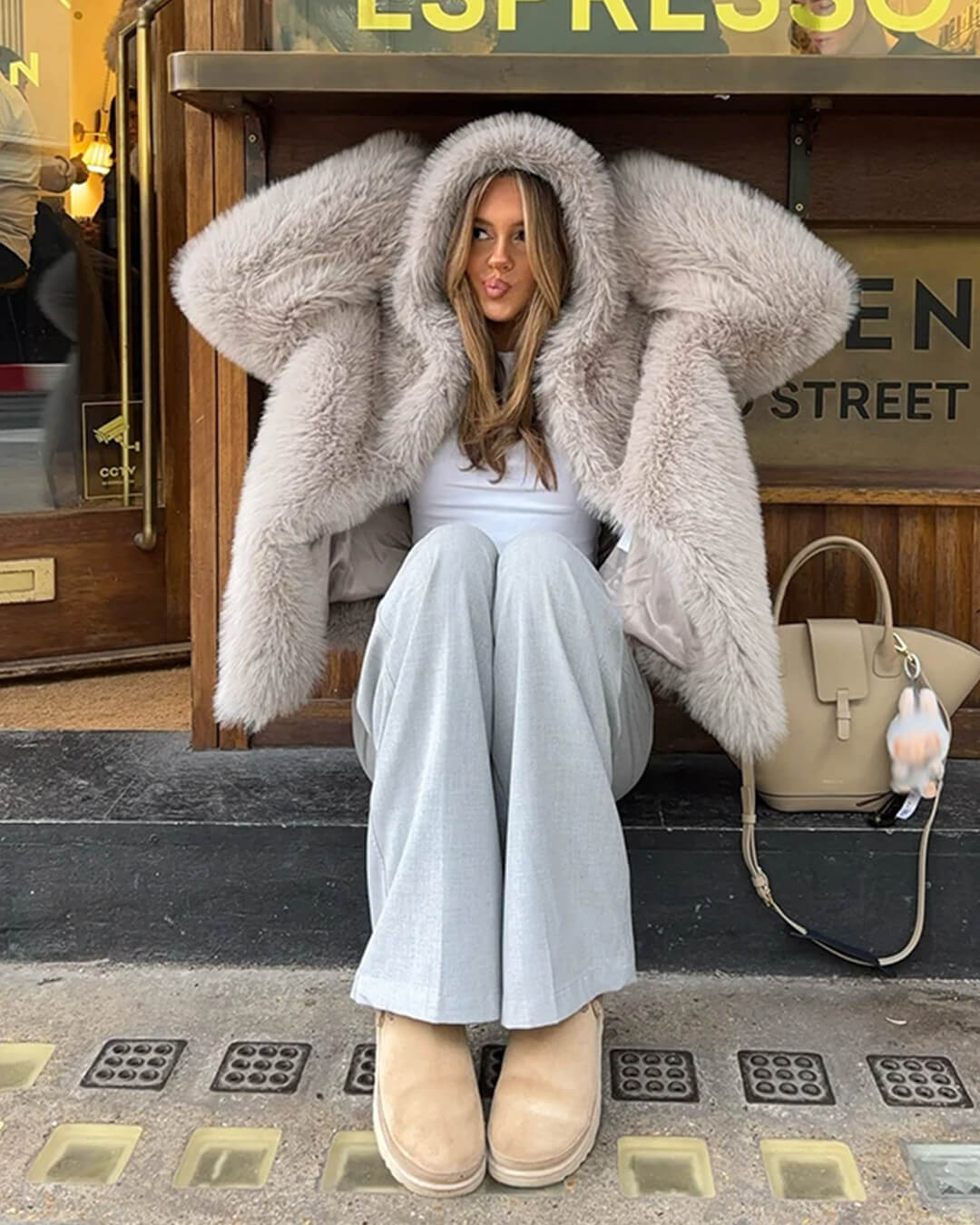 Dana Faux Fur Hooded Jacket - Women's Fall and Winter Outerwear - Image 6