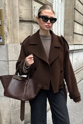 Daphne Short Autumn Winter Coat - Women's Fall and Winter Outerwear - Image 2