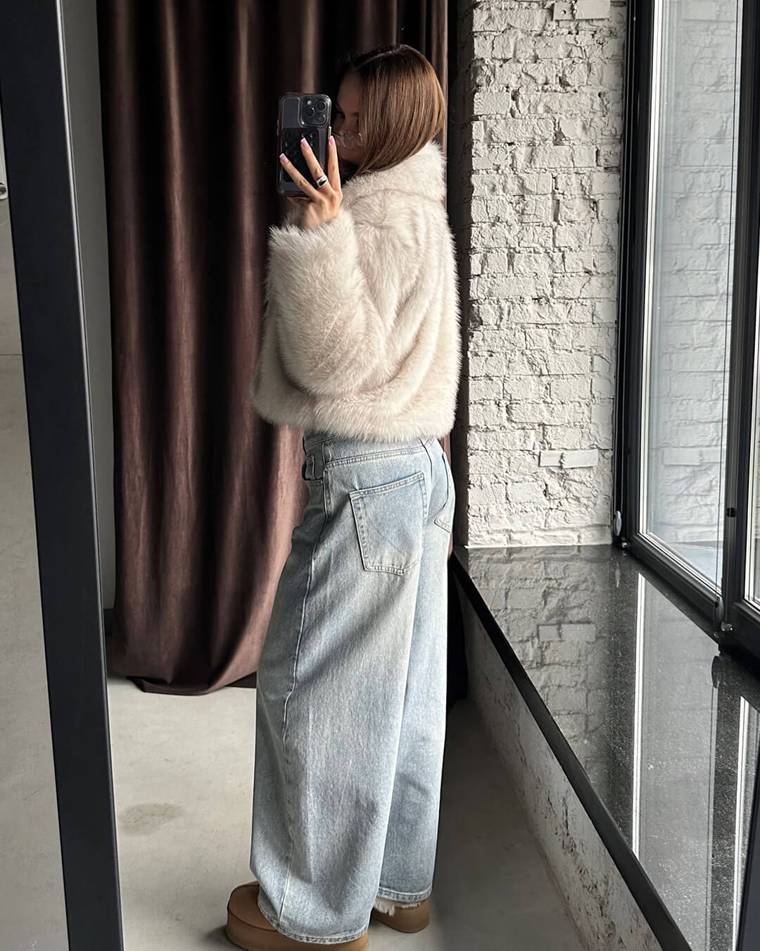 Darcy Cropped Faux Fur Jacket - Women's Fall and Winter Outerwear - Image 2