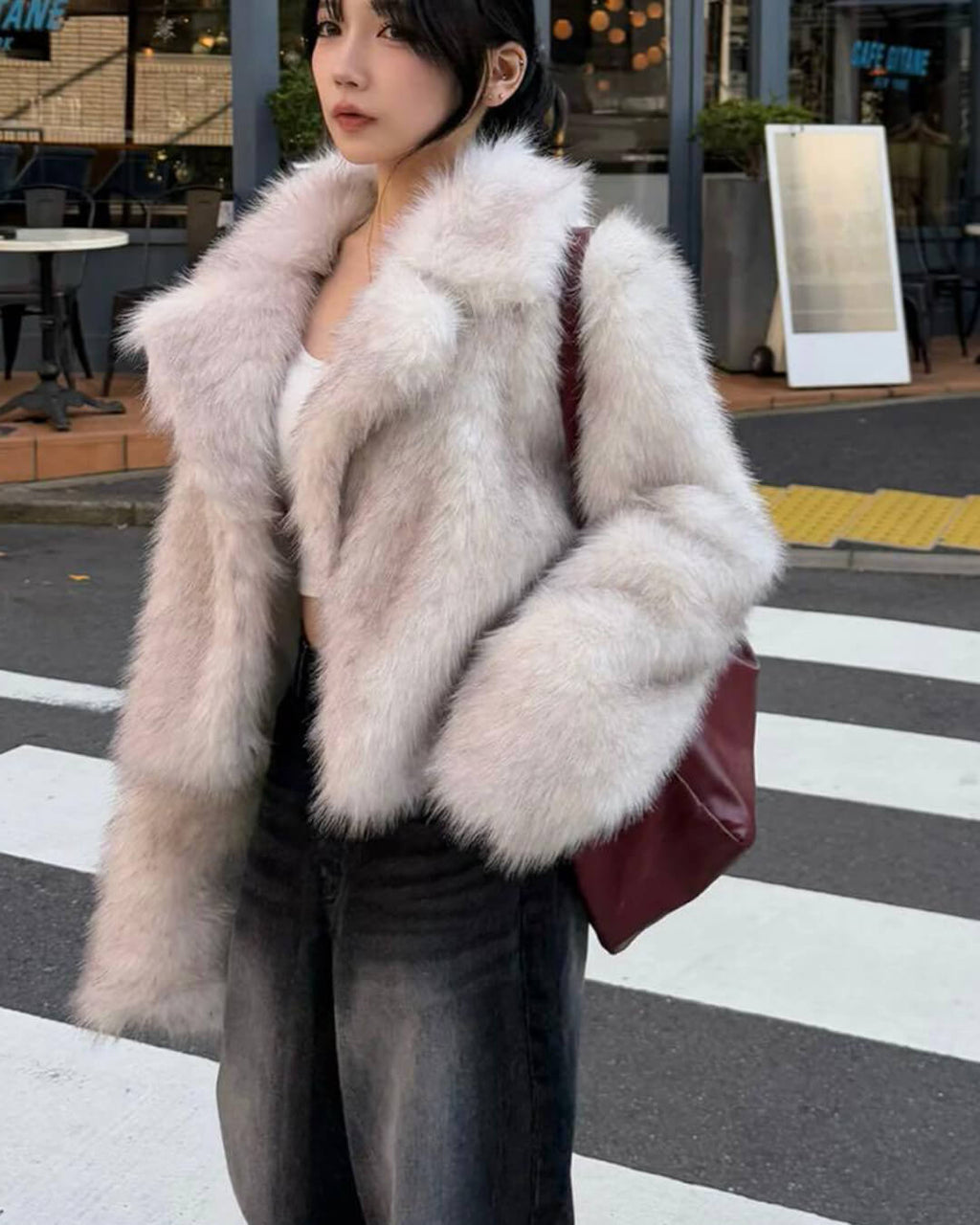 Darcy Cropped Faux Fur Jacket - Women's Fall and Winter Outerwear - Image 4