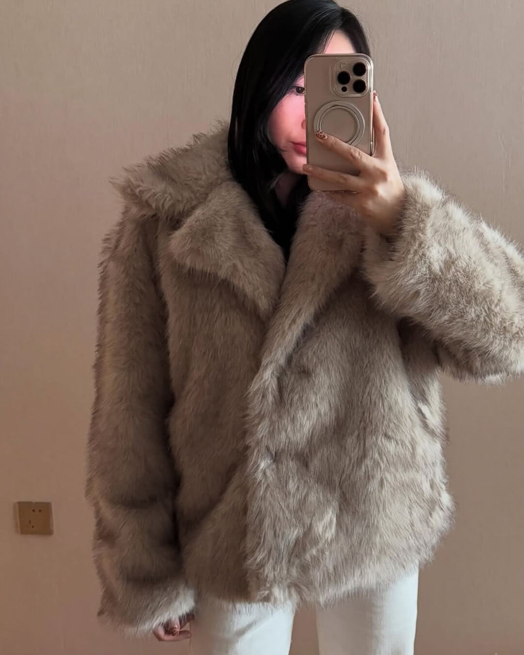 Darcy Women's Mid-Length Faux Fur Jacket - Fluffy Coat - Image 6