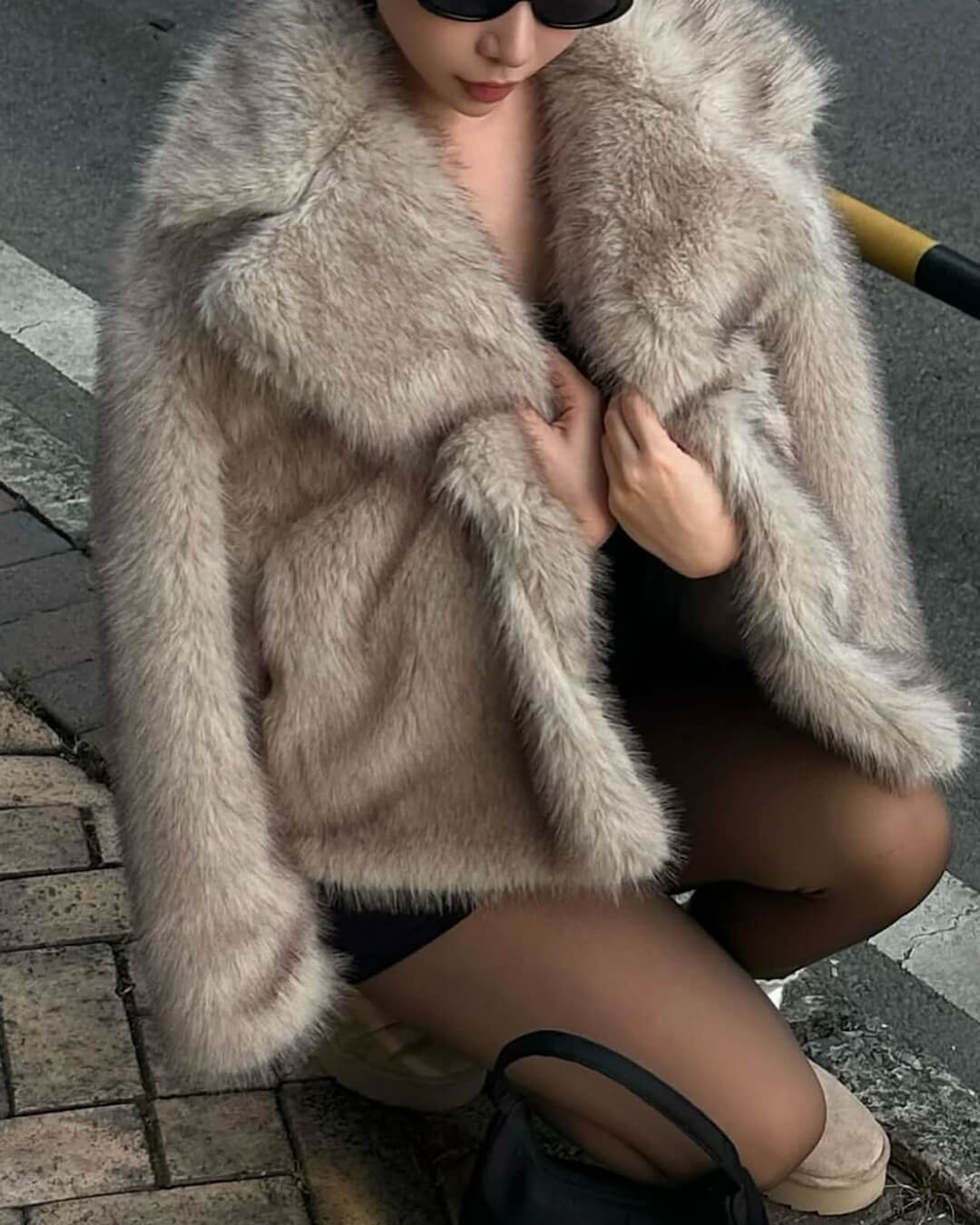 Darcy Women's Mid-Length Faux Fur Jacket - Fluffy Coat - Image 2