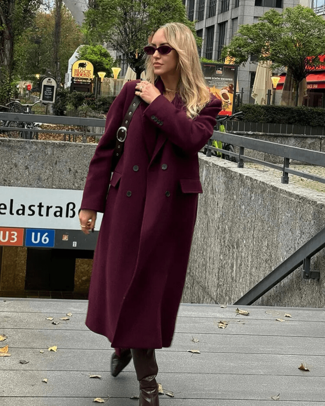 Nora Double Breasted Maxi Coat - Women's Fall and Winter Outerwear - Image 2