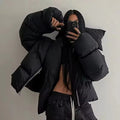 Donna Funnel Neck Puffer Jacket - Women's Fall and Winter Outerwear - Image 2