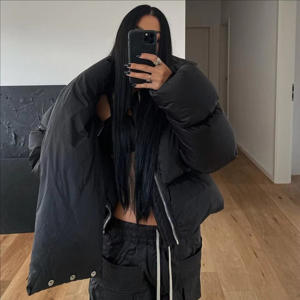 Donna Funnel Neck Puffer Jacket - Women's Fall and Winter Outerwear - Image 5