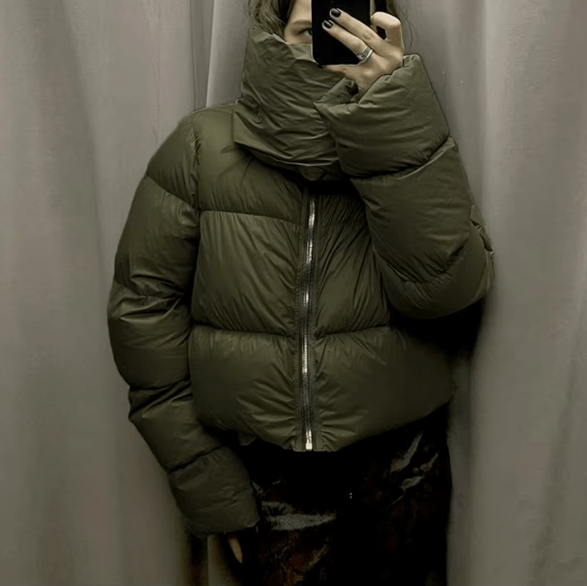 Donna Funnel Neck Puffer Jacket - Women's Fall and Winter Outerwear - Image 7