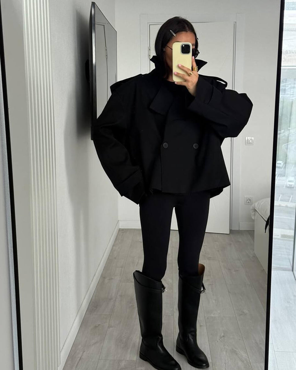 Dorothy Lace Up Short Trench Coat - Women's Fall and Winter Outerwear - Image 5