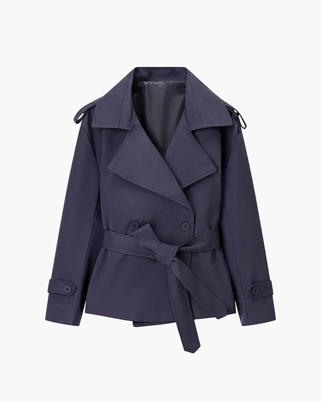 Dorothy Lace Up Short Trench Coat - Women's Fall and Winter Outerwear - Image 15