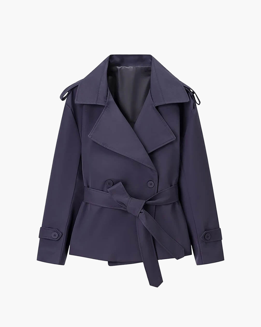 Dorothy Lace Up Short Trench Coat - Women's Fall and Winter Outerwear - Image 15