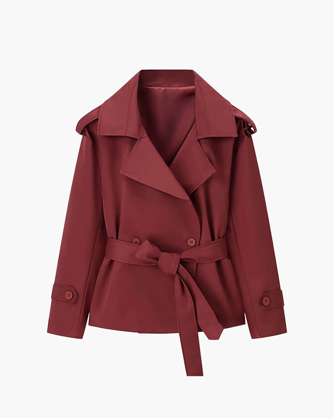 Dorothy Lace Up Short Trench Coat - Women's Fall and Winter Outerwear - Image 17