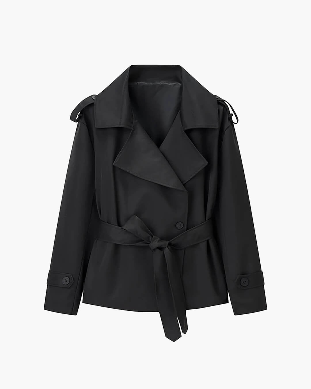 Dorothy Lace Up Short Trench Coat - Women's Fall and Winter Outerwear - Image 16