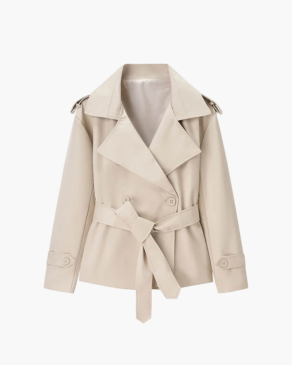 Dorothy Lace Up Short Trench Coat - Women's Fall and Winter Outerwear - Image 13
