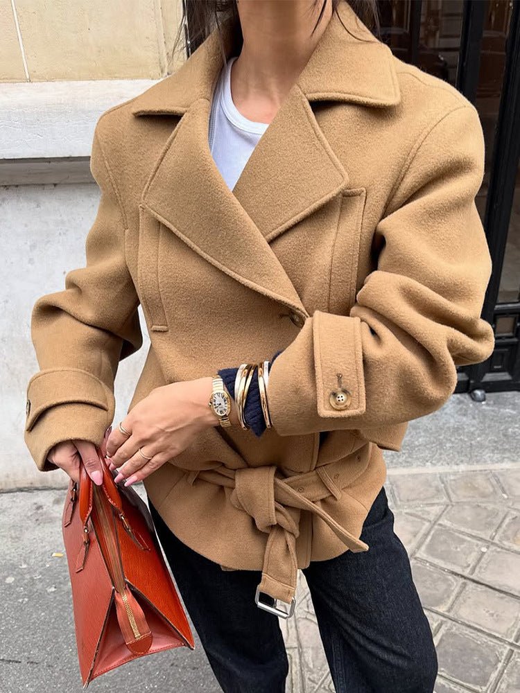 Elaine Belted Short Coat - Women's Fall and Winter Outerwear