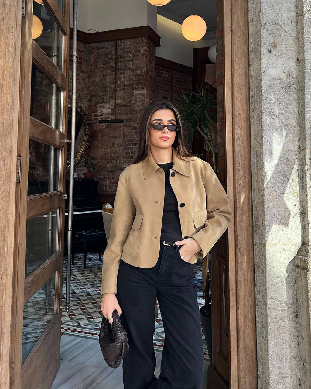 Elara Suede Jacket - Women's Fall and Winter Outerwear - Image 9