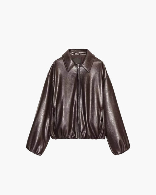 Adrila Faux Leather Jacket - Women's Fall and Winter Outerwear